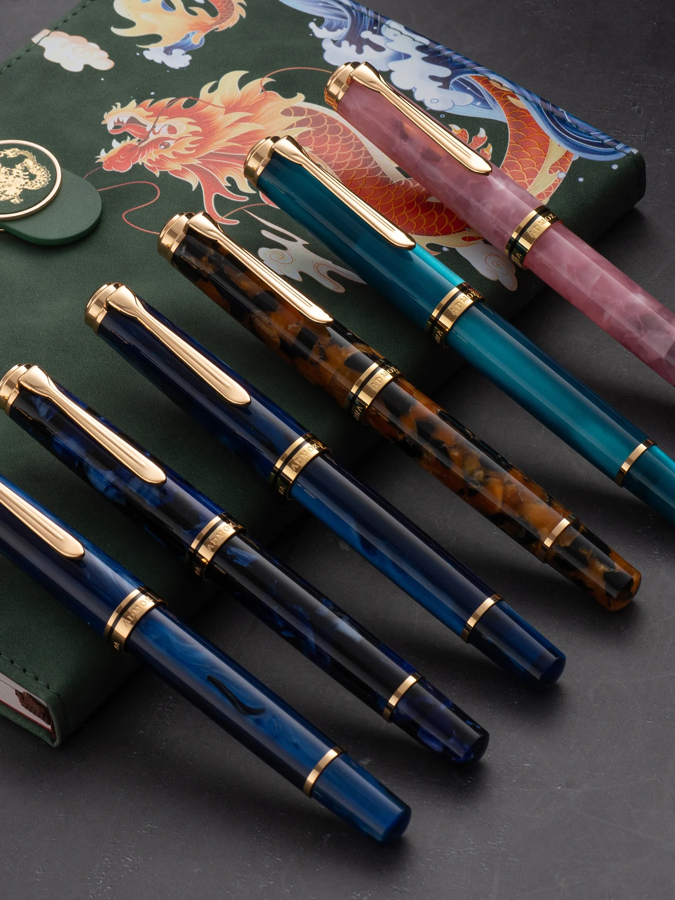 Smooth ADMOK M800 Acrylic Piston Fountain Pen German BOCK/Schmidt Soft No.6/35# Nib Inking Pelikan Copy Students Writing Gift