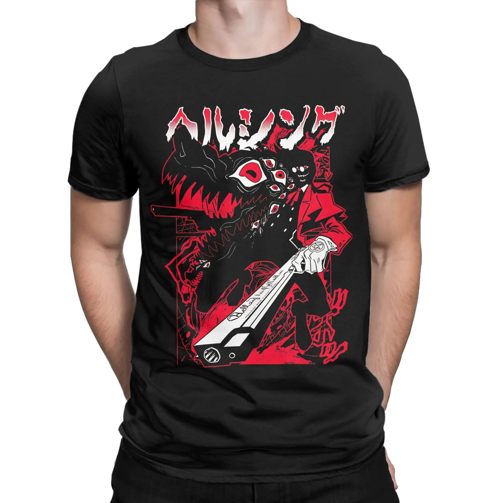 Blood Pact Graphic 100% Cotton T-Shirt Hellsing Tees Tops For Men