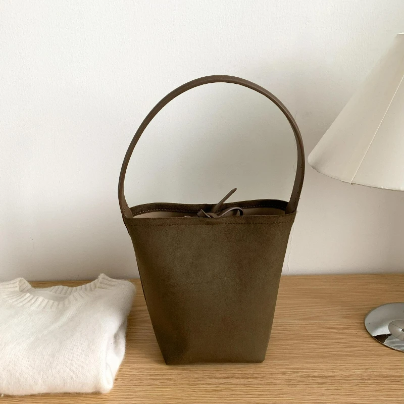 

Винтажная сумка большой емкости с верхней ручкой, женская модная универсальная сумка на плечо, Новое поступление, простая и универсальная сумка-ведро