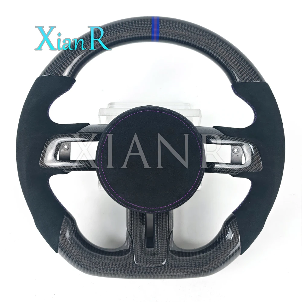 Real carbon fiber steering wheel suitable for Ford Mustang 2018 2019  2020  2021 steering wheel customizable