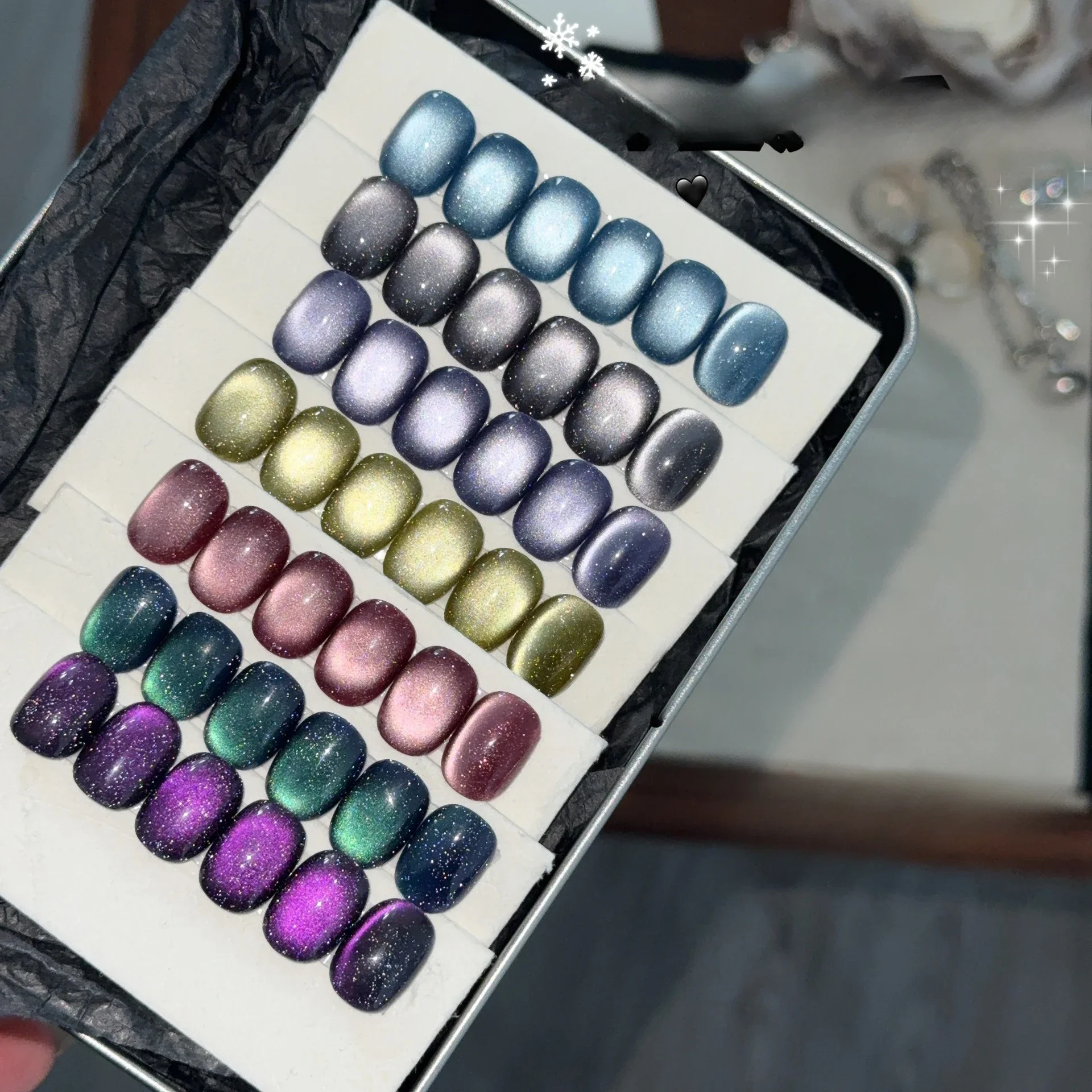 

7pcs 12ml Multi-optical Broken Diamond Cat Eye Magnetic Nail Gel Soak Off UV LED Nail Varnish Manicure Gel for Nail Art at Home