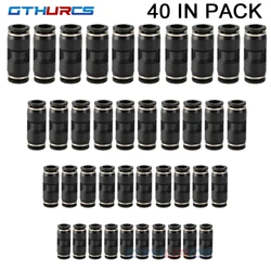 30/40/50/60/70pcs High Quality Pneumatic Fitting Black Straight Push Plastic Connector 6/8/10/12mm Trachea Connector PU