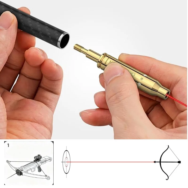 

Tactical Crossbow Red Laser Bore Sight Bow Archery Laser Sight Tool Compound Bow Hunting Archery with 2 Sets of Batteries