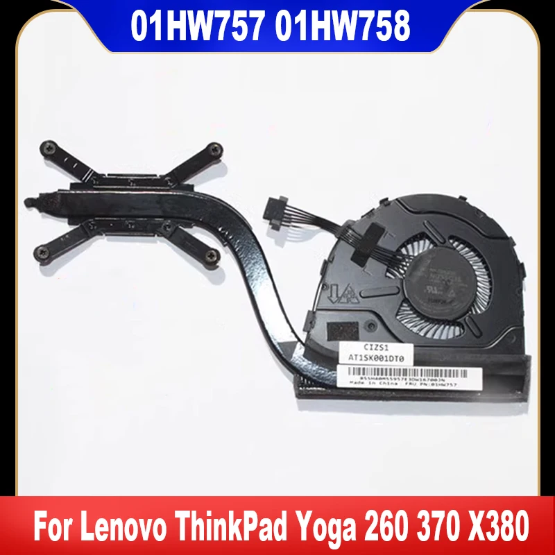 Novo original para lenovo thinkpad yoga 260 370 x380 cpu ventilador de refrigeração cooler radiador do dissipador de calor 01hw757 01hw758 00hn995 02da165