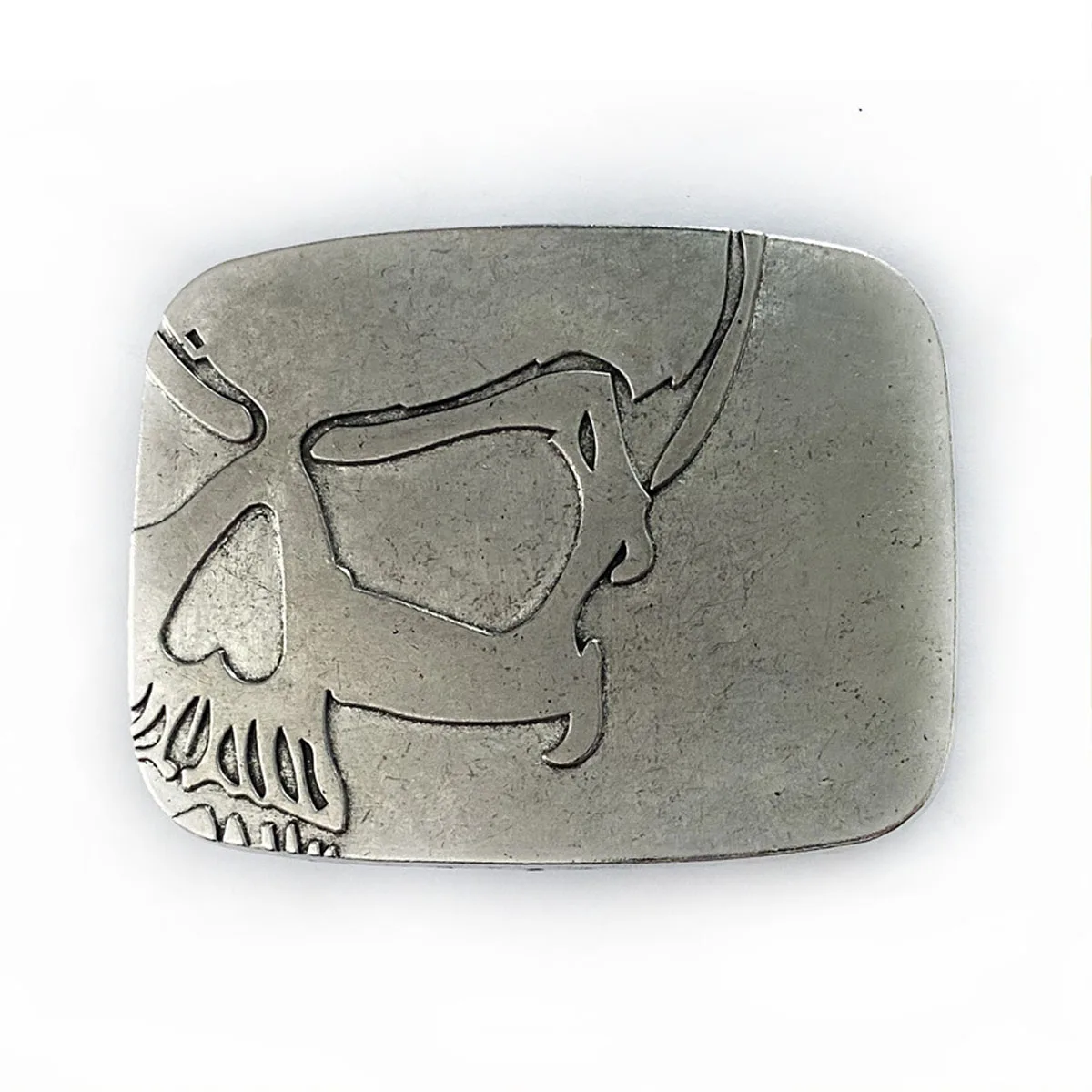 Gothic Punk Skull Outline Belt Buckle Antique Silver Metal Skeleton Belt Buckle Men Biker Rock Waist Accessories Dropshipping