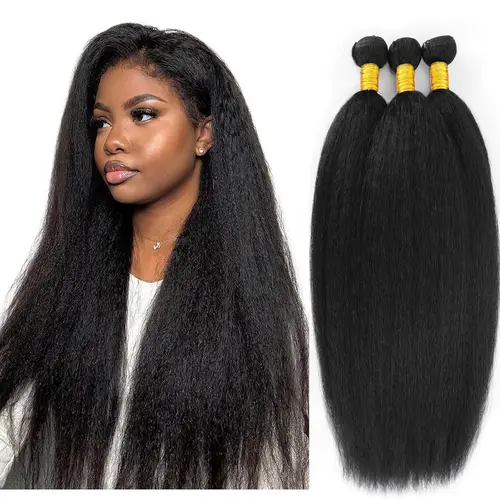 Extensiones de cabello humano liso Yaki rizado de 32 pulgadas, 15A, 100% cabello humano virgen sin procesar, onda de agua profunda, 1, 3, 4, mechones, extensión de doble trama