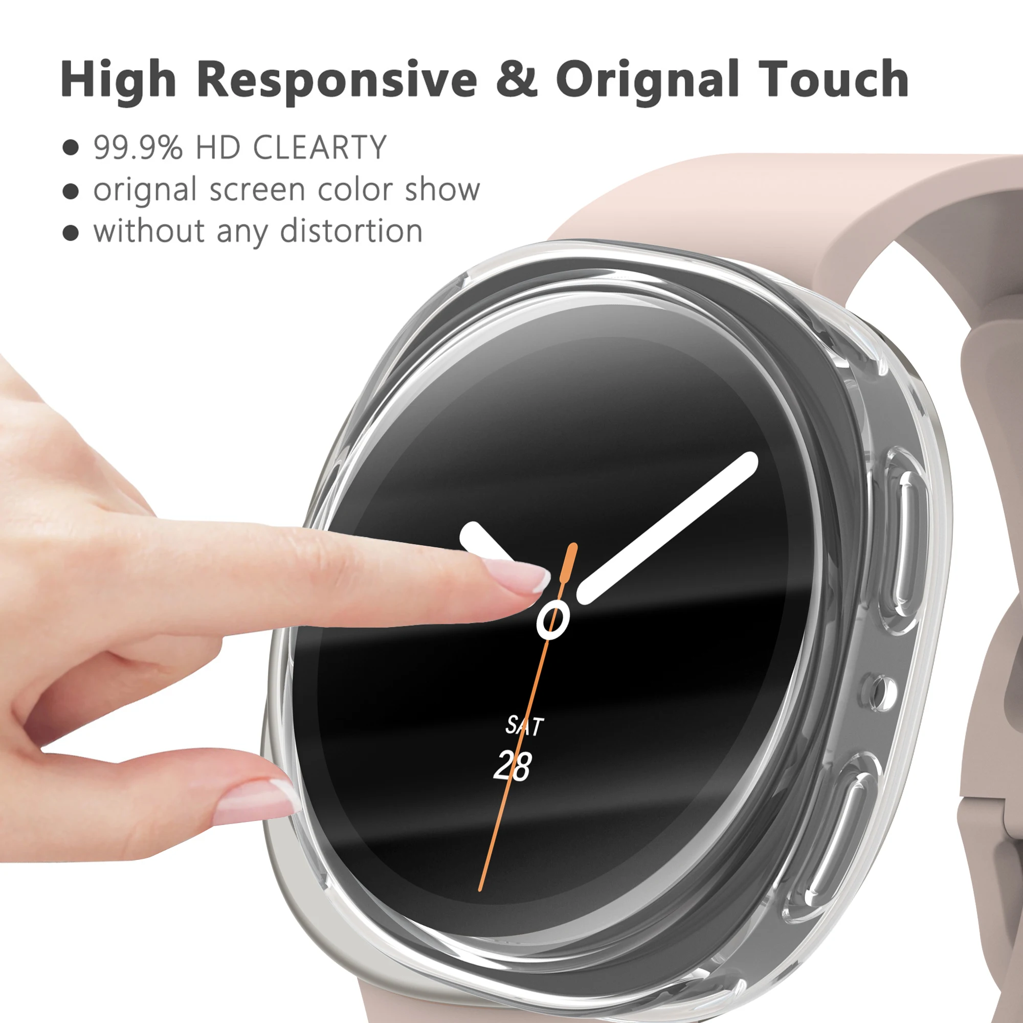 Screen Protector For Samsung Galaxy watch 8 Case 44mm 40mm Accessories Band Soft TPU Bumper Shockproof shell Galaxy watch8 cover