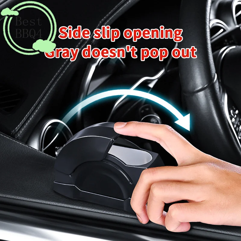 (BBQ4)Car Ashtray Door Mounted Smokeless Ash Tray With Lid Auto Truck Trash Bin Garbage Can Stainless Steel Liner Accessory