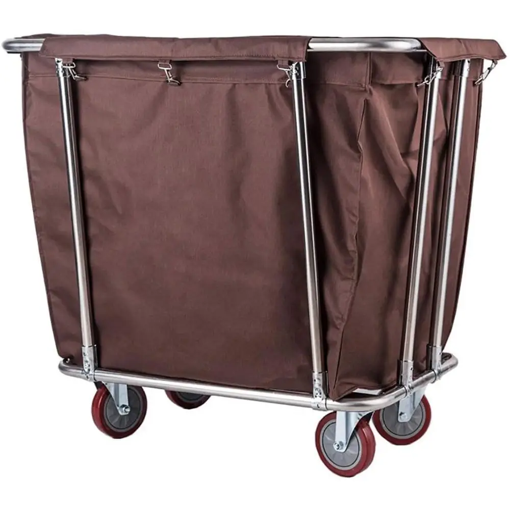 

Heavy-Duty Rolling Laundry Cart with Removable Bag, Movable Trolley for Home and Hotel Use - Blue