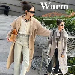 Autumn Winter teenage girls long overcoat Thick sweater cardigan lapel outwear Fried Dough Twists knitting coat 14 kids clothes