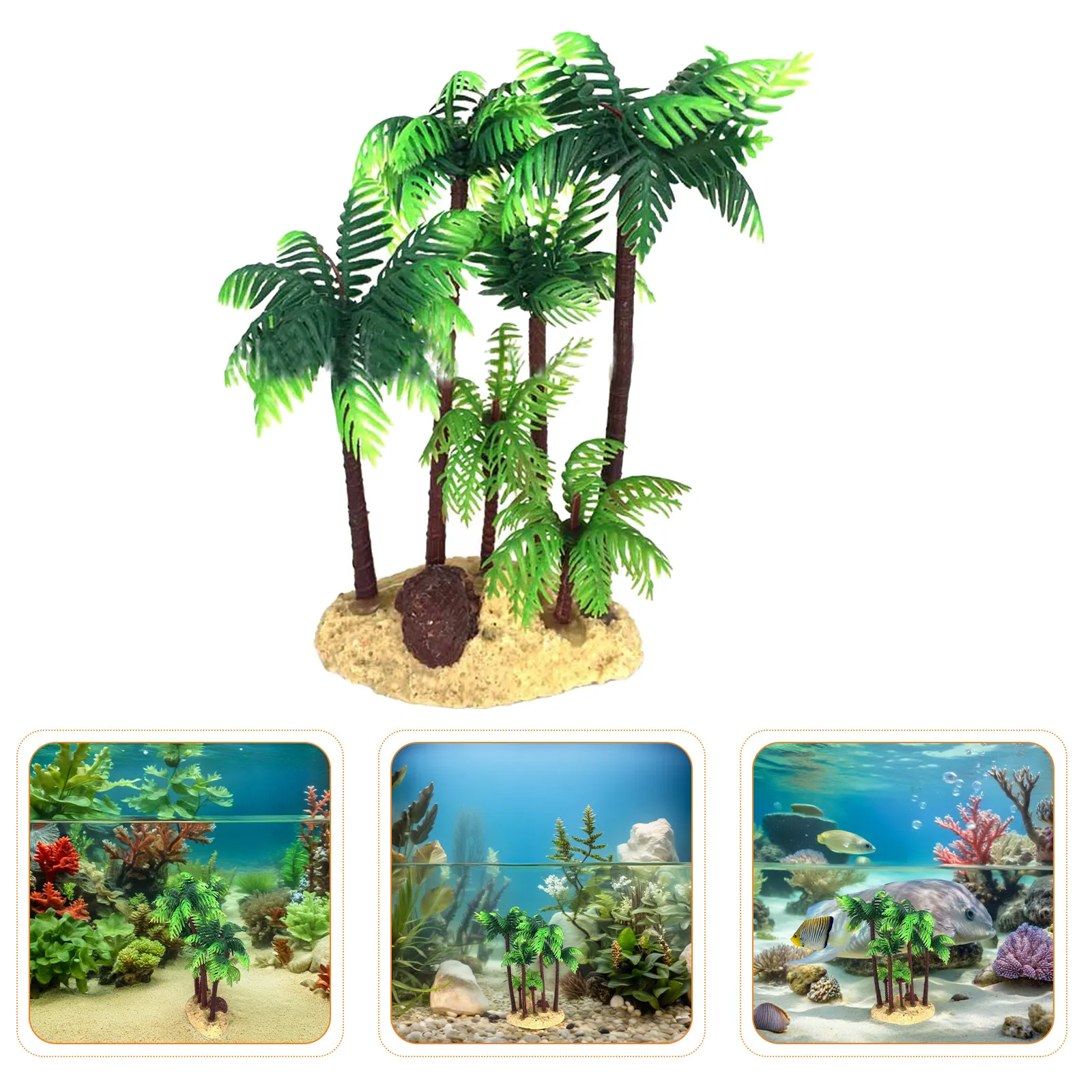 Realistic Plastic Coconut Palm Tree Miniature Plant Bonsai Craft Micro Landscape DIY Decor Miniature Terrarium Moss Garden