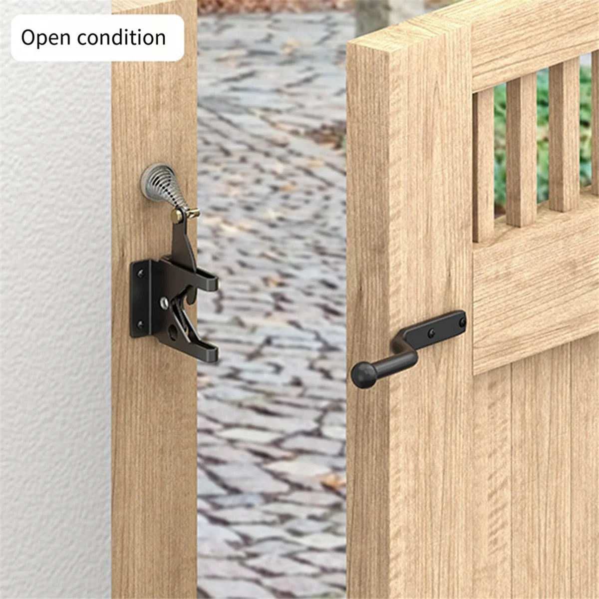 Y06A Self-Locking Gate Latch Carbon Steel Post Mounted Fence Gate Latch Heavy Duty Automatic Lever Latch