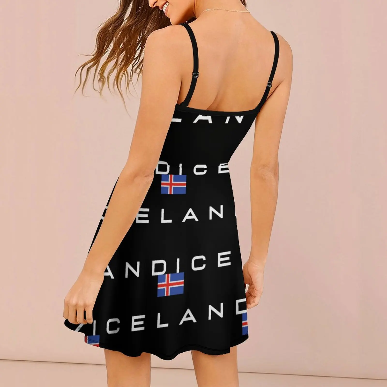 Sexy Iceland Flag Classic Women's Sling Dress Funny Vintage  Clubs Woman's Clothing Dresses Classic