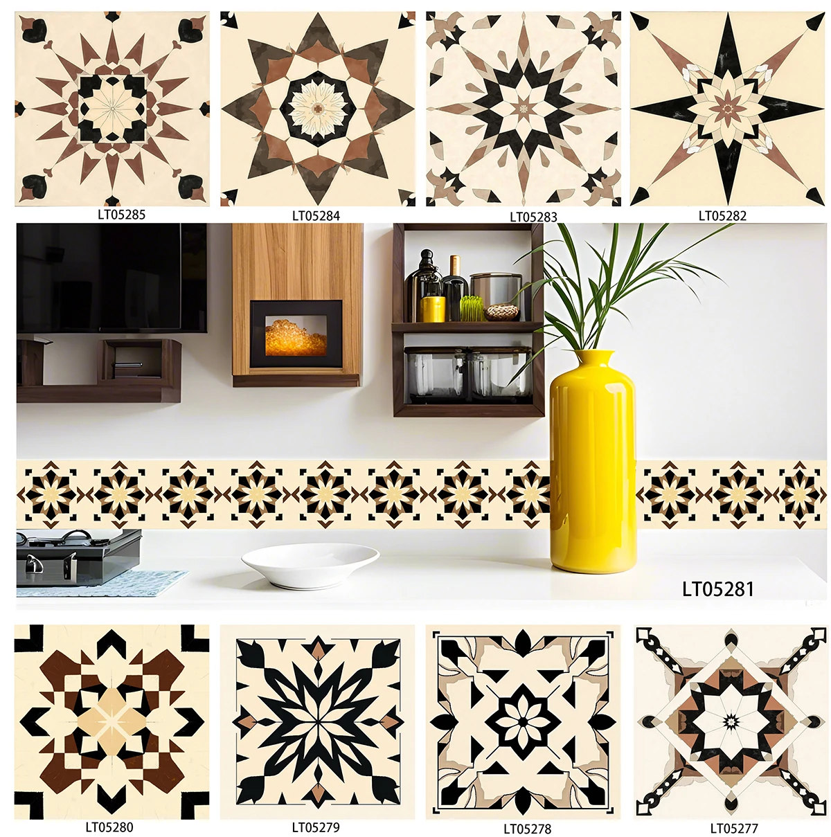 Vintage Beige Moroccan Peel & Stick Tile Stickers Oilproof Kitchen Backsplash Stair Riser Skirting Cabinet DIY Home Wall Decor