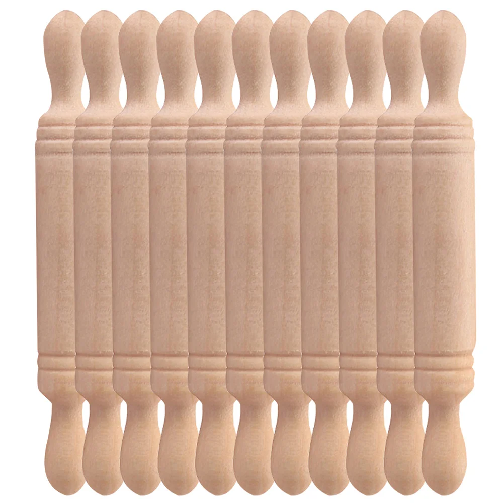 

11 Pcs Miniature Rolling Pin Child Embossed Wooden Pins for Kids Bulk Pasta Roller