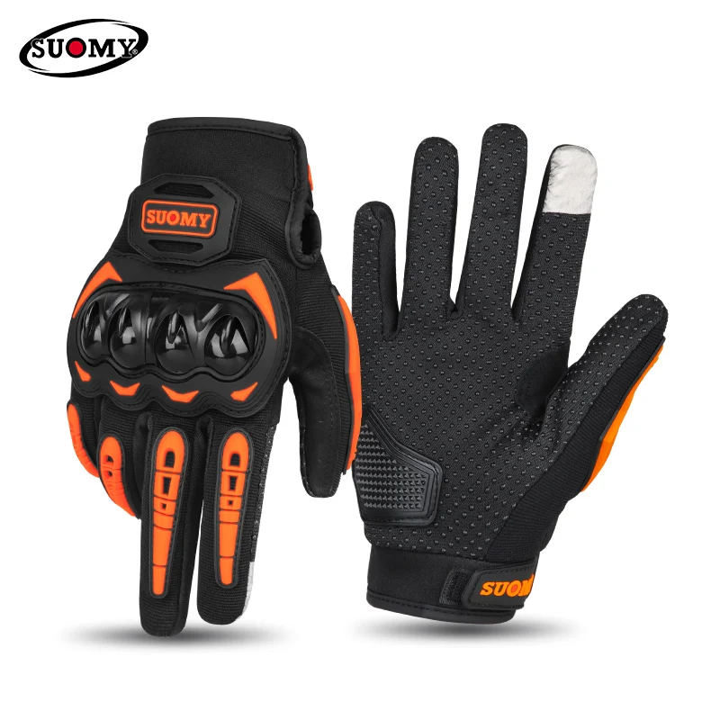 

SUOMY Classic Motorcycle Full Finger Gloves SU-33 Summer Breathable Wearable Sweat Absorbent Palm Non-Slip Touch Screen Gloves