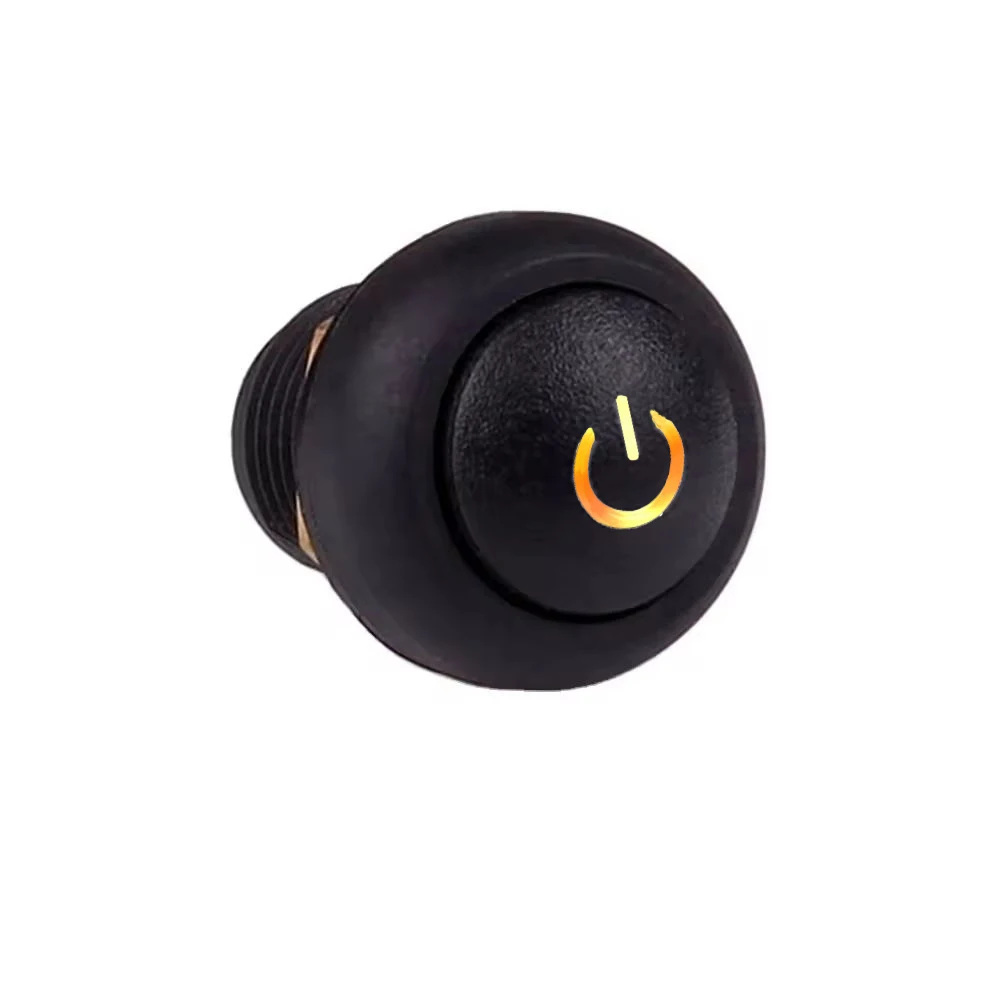 12mm Chwilowy i zatrzaskowy NO Wodoodporny IP67 Typy Specjalny Symbol Przycisk Samochodowy Przełącznik 3V 6V 12V 24V 220V Wł. Wył.