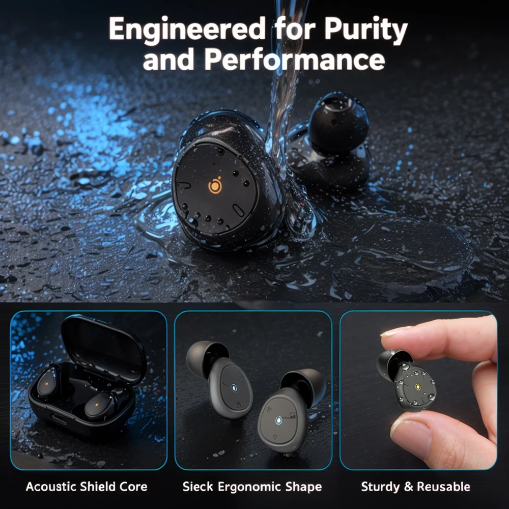 Ear Plugs for Sleeping Noise Cancelling, Reusable Silicone Earplugs,for Noise Reduction Perfect for Focus and Relaxation/Work