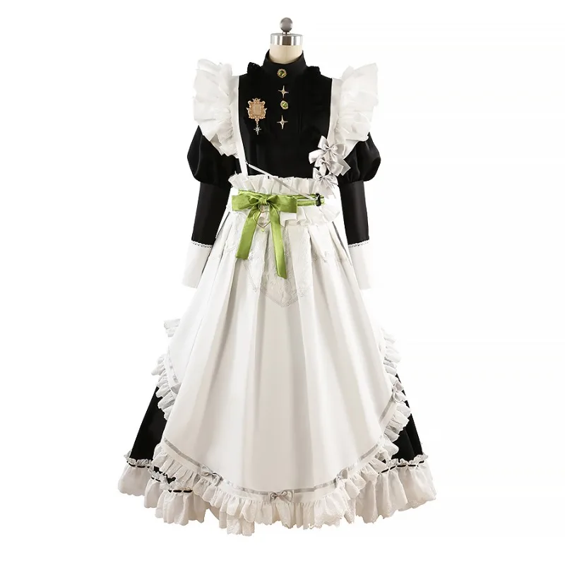 Anime Game Nu: Karneval Cosplay Olivine Männer Frauen Dienstmädchen Kleid Schürze Schleife Stirnband Anpassbares Kostüm