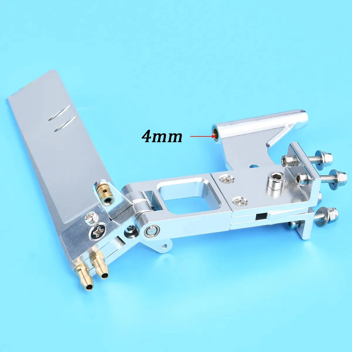 Gouvernail absorbant l'eau en aluminium, 4.0mm x 110mm, avec support d'arbre arrière de 4Mm pour pièces de bateaux à réaction RC
