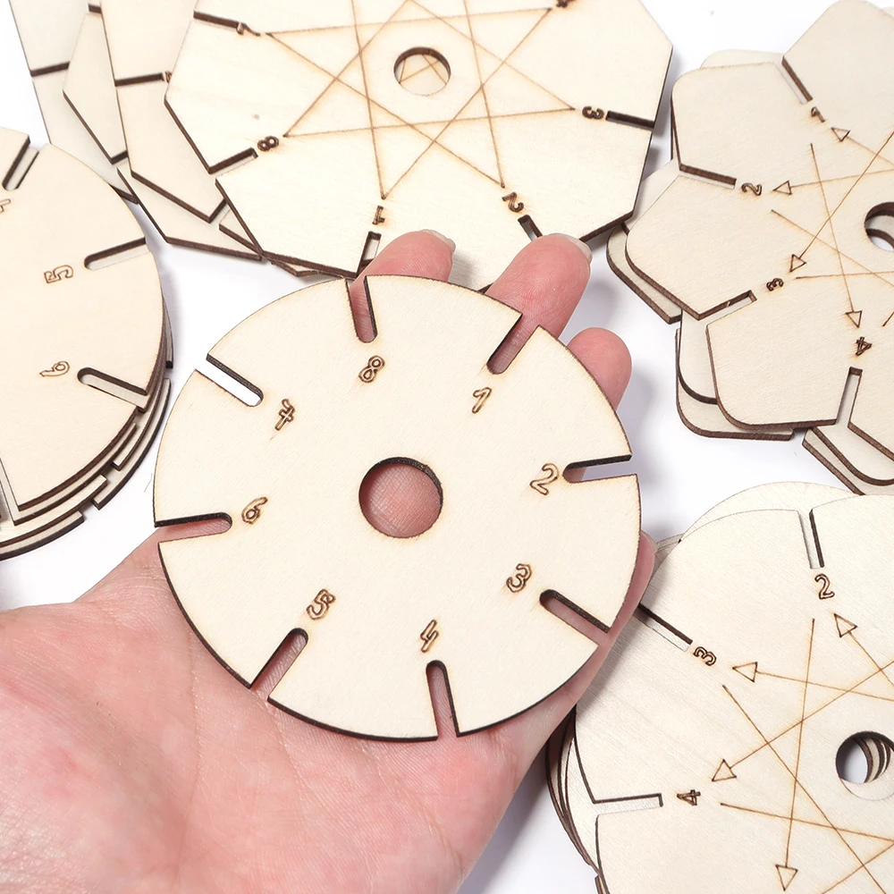 5pcs Handicrafts Woven Braiding Disk, Flower Shape Wood Disk Bracelet Braiding Woven Aid Plate Knitting Tools Beading Cord Disc
