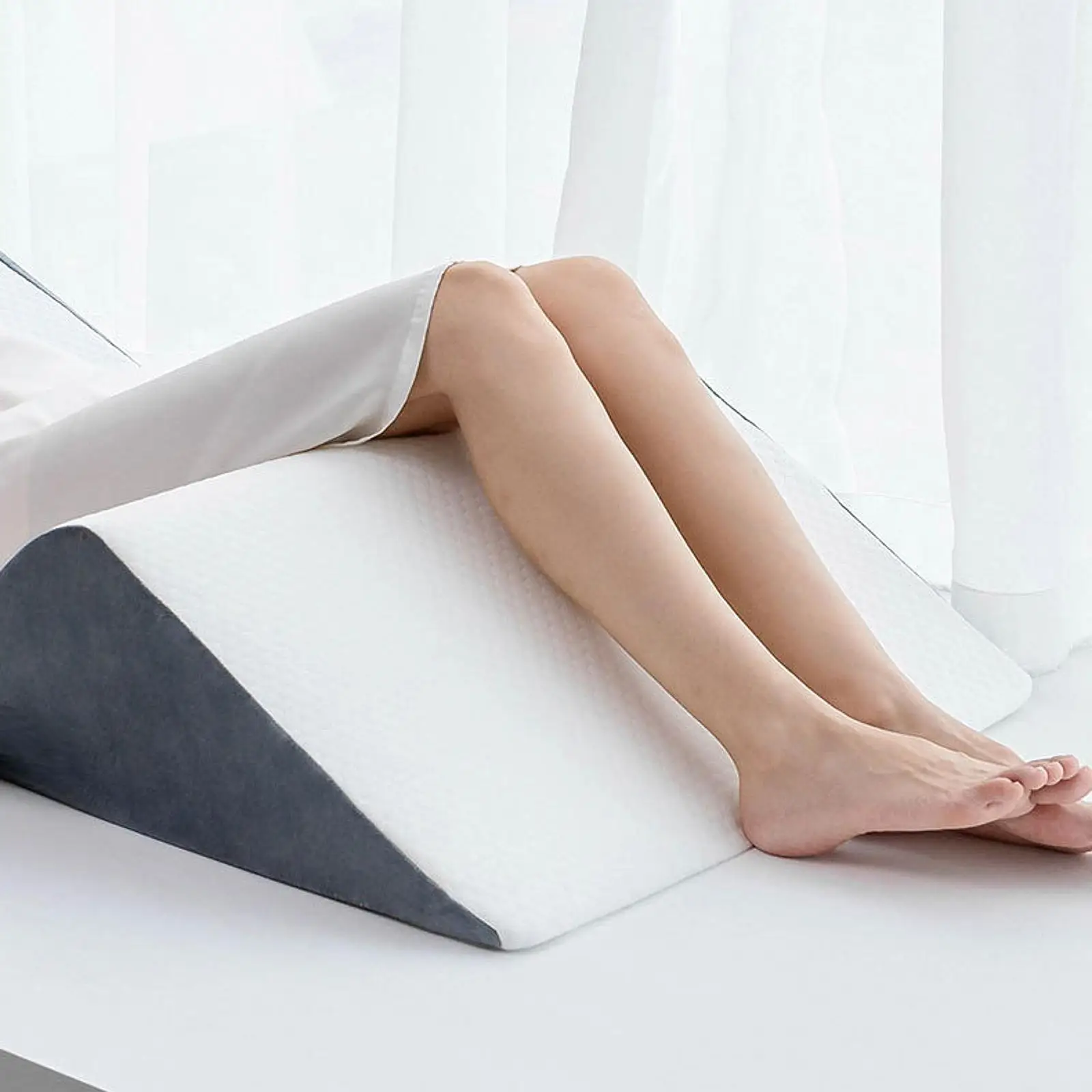 Leg Elevating Pillow Memory Foam Anti Slip for Knee, Hip, Ankles Comfort Leg Support Bed Wedge Pillow for Women for Bed recliner