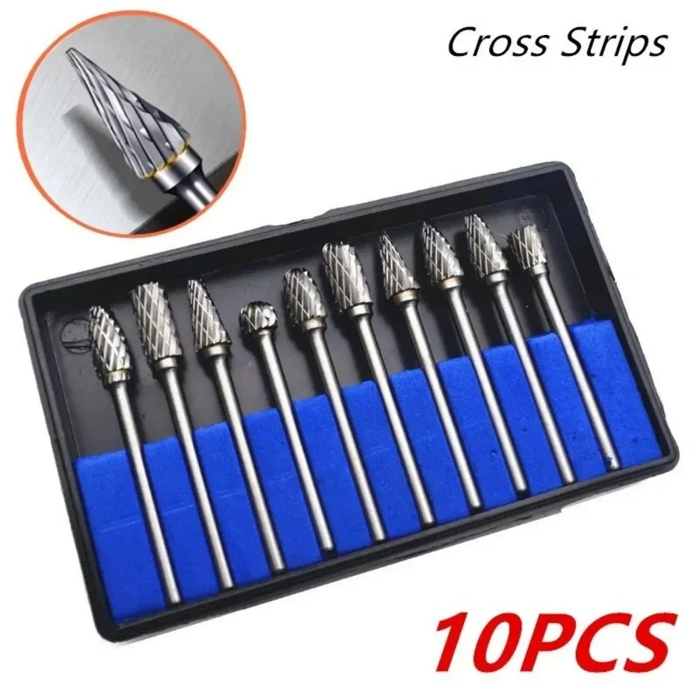 10PCS Carbide Burr Set Compatible 1/8
