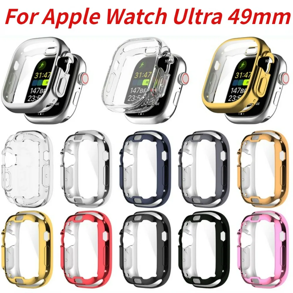 

360 Full Soft Clear Protective Case for Apple Watch Ultra 49mm TPU Screen Protector Bumper for iWatch Series Ultra 49 mm Cover