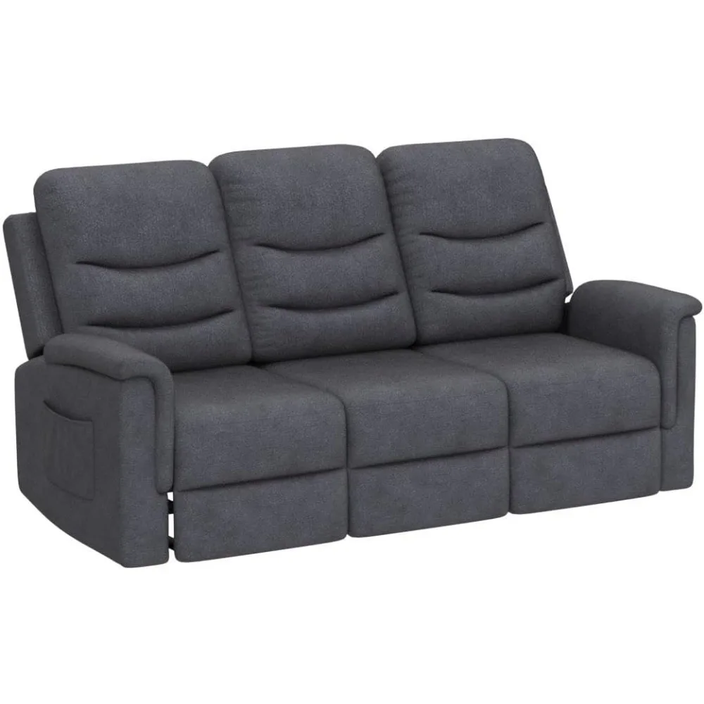 Sofa, Fauteuils Aan De Muur, Fauteuilbank 3-zits Met 2 Bekerhouders, 3-zitsbank Met Omgedraaide Middelste Rugleuning, Handmatig