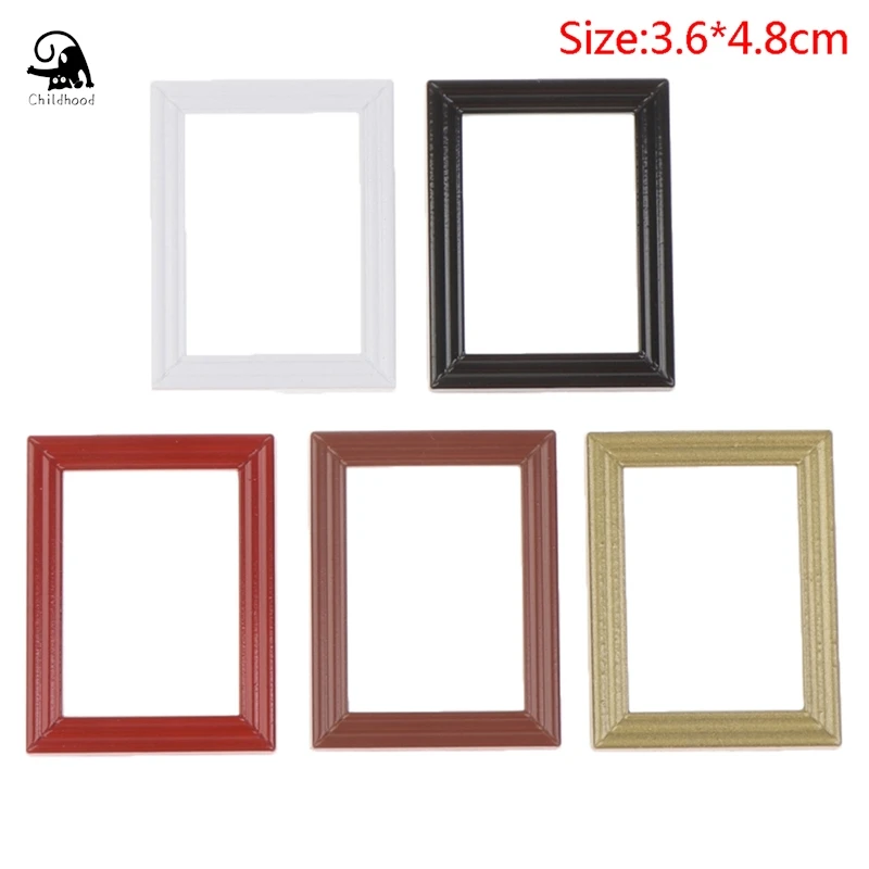 1:12 Scale Photo Frames Retro Mirror for Dollhouse Decor DIY Vintage Ornament Furniture European Style Doll House Accessorie