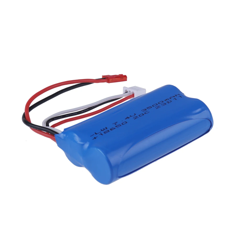 7.4V 3500mAh 18650 akumulator litowo-jonowy wtyczka JST do helikopter zdalnego sterowania łodzi samochodowych poza wyścigi drogowe zabawki elektryczne bateria zapasowa