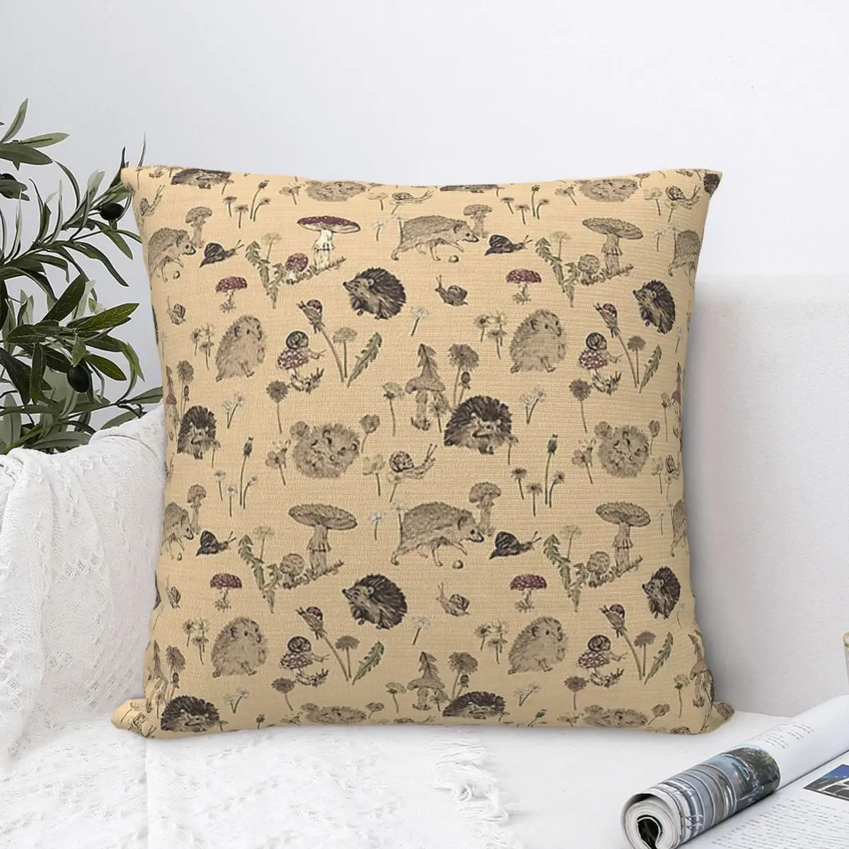 The Chase Hedgehog Pattern Square Pillowcase Polyester Pillow Cover Cushion Zip Decorative Comfort Throw Pillow For Home Car