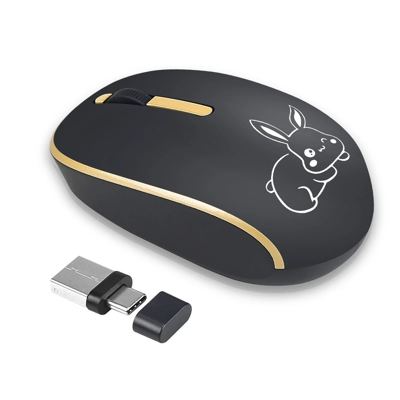 Wireless Mouse 2.4G RGB 1200 DPI Quiet Ergonomic Mouse with 3 Buttons for PC