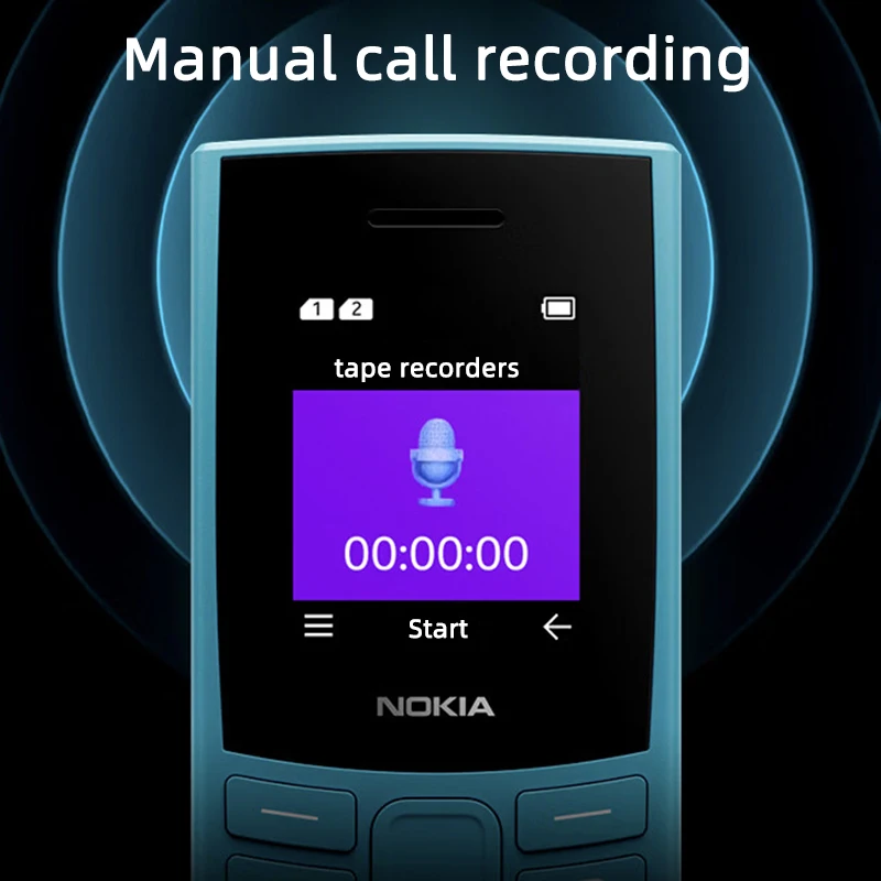 Новый Функциональный телефон Nokia 105 4G 2023 с двумя SIM-картами 1,8 дюйма Bluetooth 5,0 1450 мА/ч долгое время работы в режиме ожидания фонарик