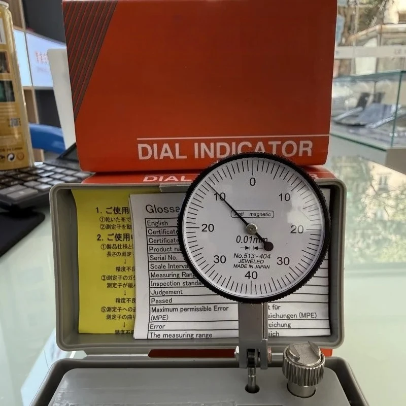 CNC Micrometer 513-404 Analog Lever Dial Indicator Dial Accuracy 0.01 Range 0-0.8mm Diameter 38mm Measuring Tool