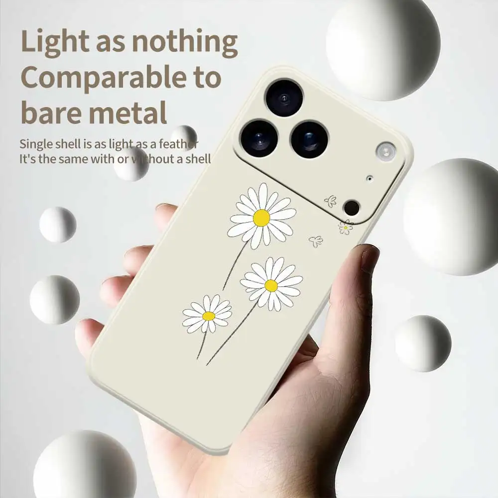 Custodia per telefono Fresh Daisy per iPhone 17 Pro Max 17 Air 16 15 14 13 12 11 Pro Max XS Max 7 8 Plus 16e 16 15 Plus TPU Cover Coque