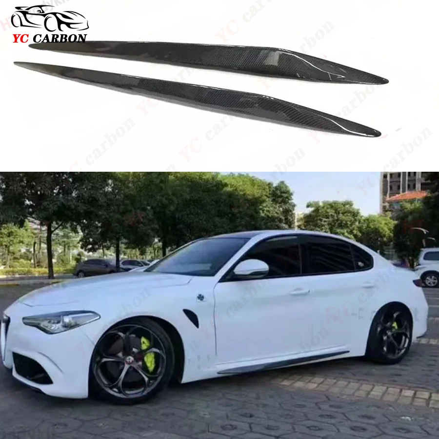 High quality Carbon Fiber Side Skirts Splitters Cupwings Winglets Canards Apron Bumper Side Skirts Cover For Alfa Romeo Giulia