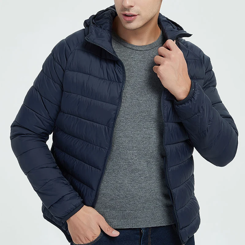 Chaqueta acolchada de algodón con capucha para hombre, Parkas cálidas e impermeables para viajes al aire libre, abrigo informal de escalada, otoño e invierno, 2024