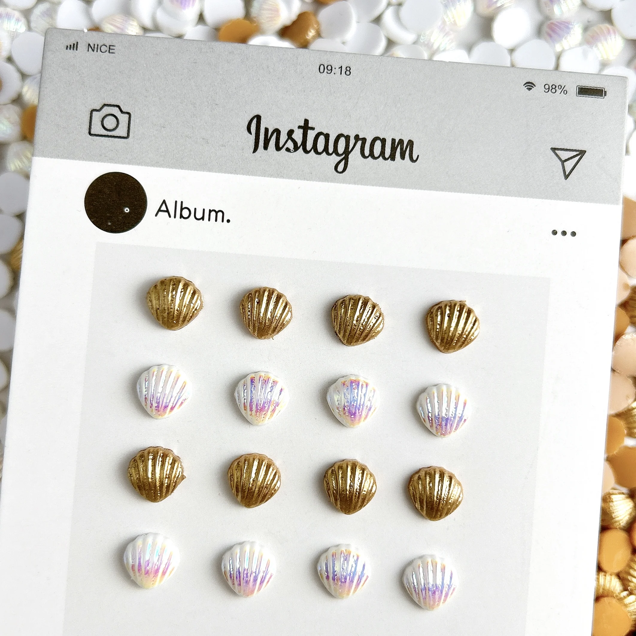 30 قطعة التدرج الملونة قذيفة مسمار الفن زينة ثلاثية الأبعاد مقلد الاصطناعي قذيفة الراتنج مسمار السحر اكسسوارات DIY بها بنفسك مانيكير