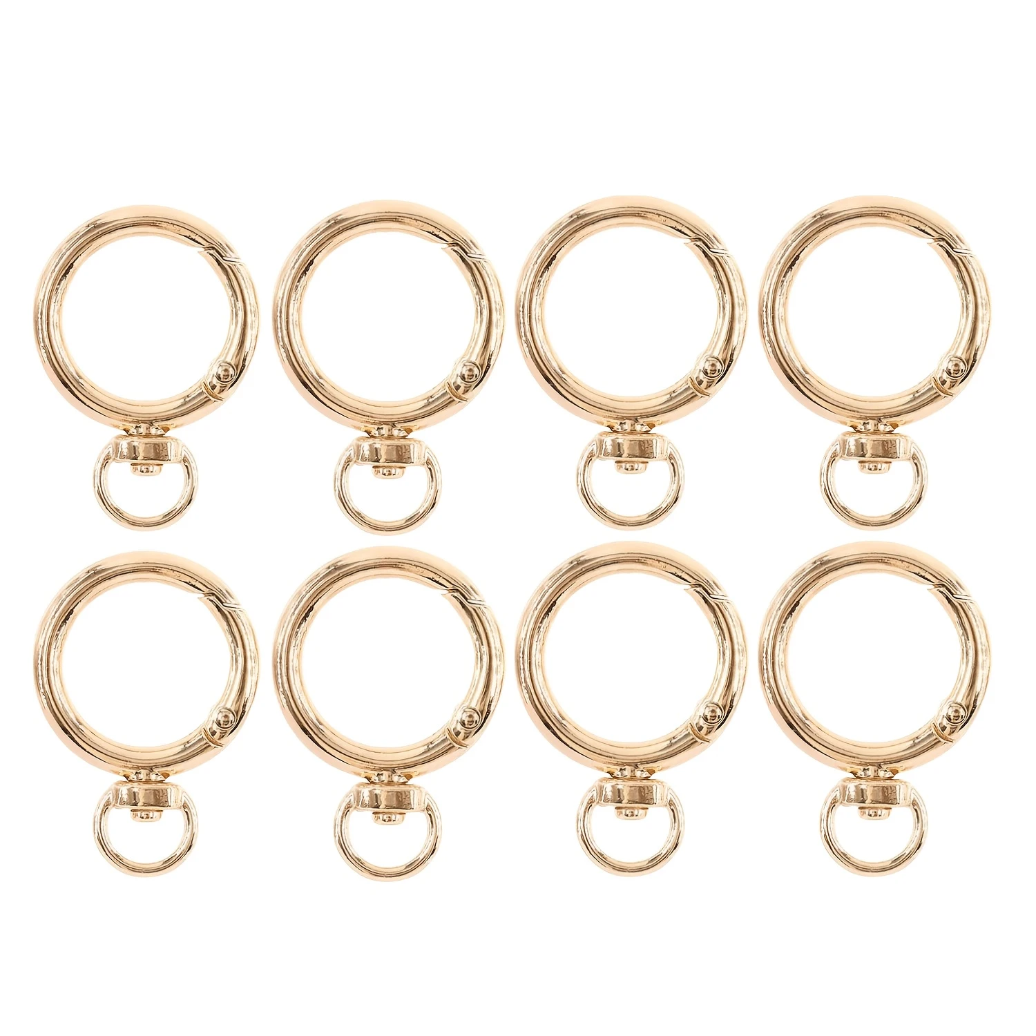 8pcs Round Openable Swivel Metal Spring Key Rings