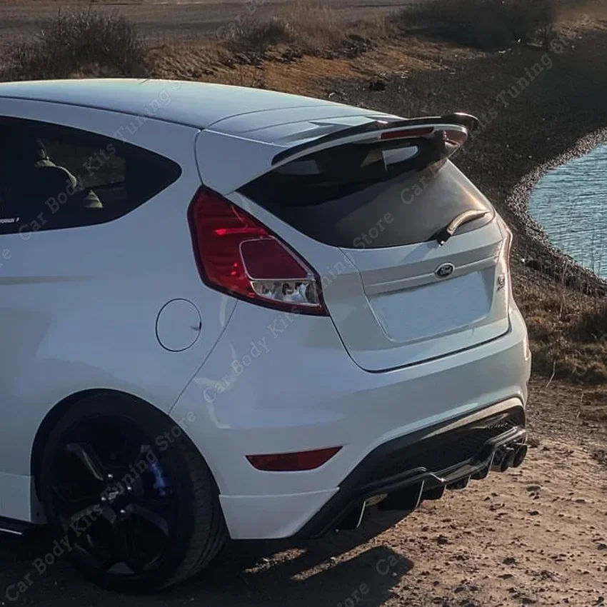 

For Ford Fiesta ST-Line MK6 MK6.5 Hatchback 2008-2017 Gloss black Rear Roof Spoiler Splitter Lip Window Wing Splitter Trim ABS