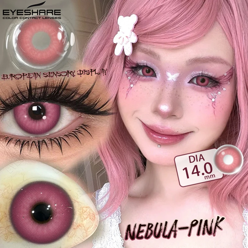 EYESHARE Farbige Kontaktlinsen für Cosplay Anime Lila Rosa Niedliche Kontaktlinsen Rote Linsen für Halloween Make-up Blaue Pupillen Y2K Linsen – Detail 8