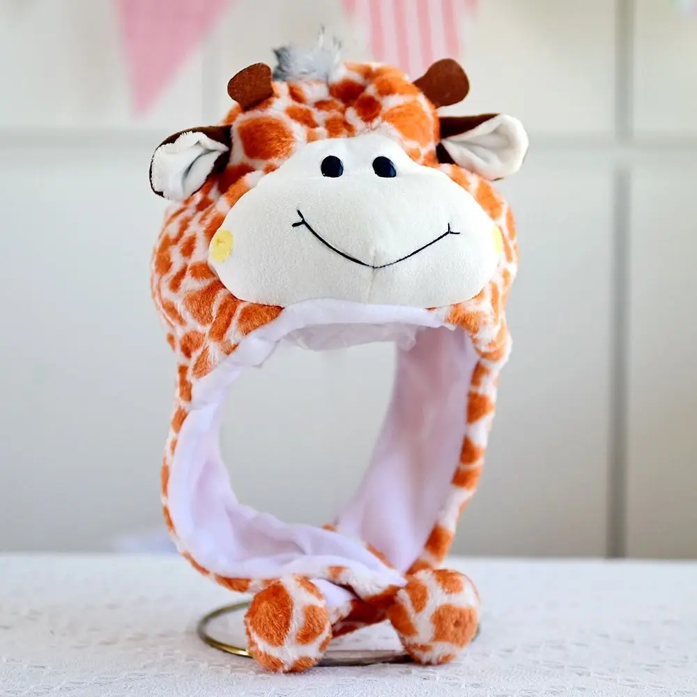 Winter Warmer Plush Soft Moving Ears Hat Animal Hat Headgear Ears Airbag Cap Ear Protection Earmuff Funny Toys Neck Warmer