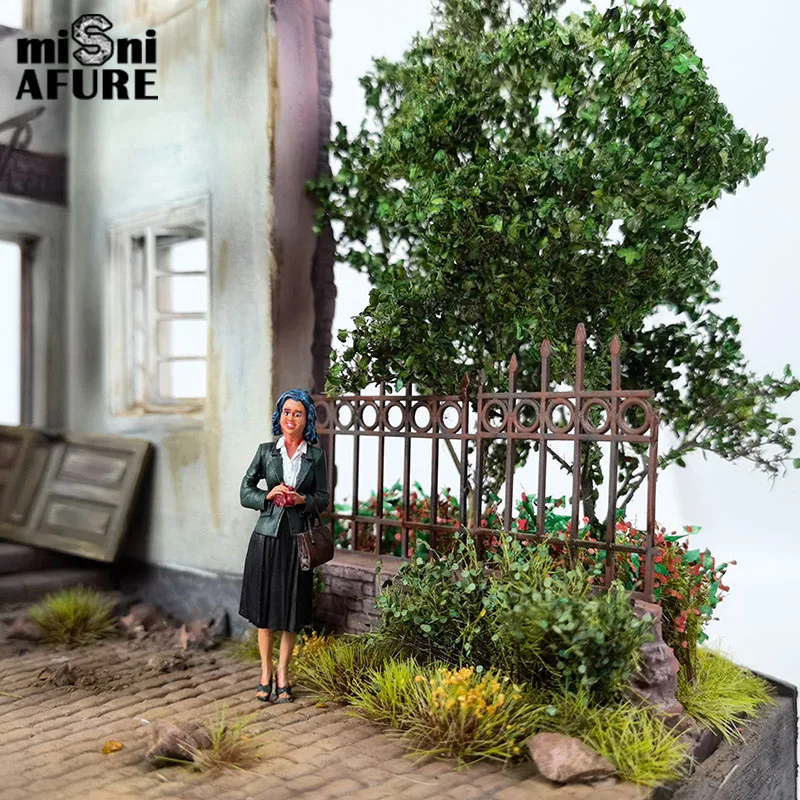 Modelo de árvores em miniatura, cena militar, planta, brinquedos, trem ferroviário, layout, modelo diy, materiais de fabricação, decoração de jardim para diorama