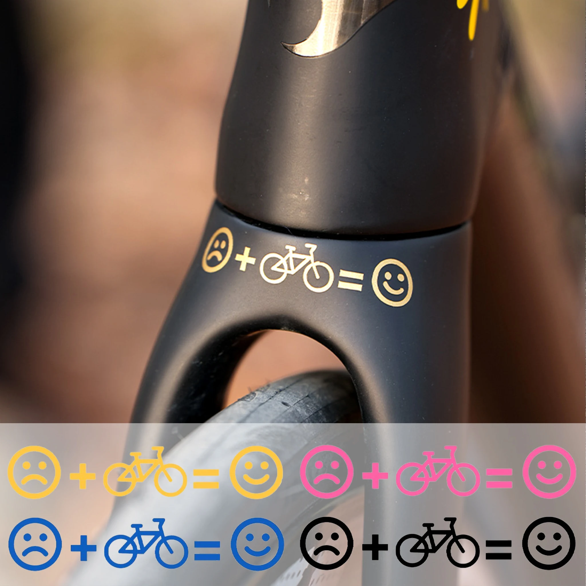 

2Pcs Cycling Happy Vinyl Stickers, Waterproof Universal Decals for Bicycle Frame Handlebar Decor