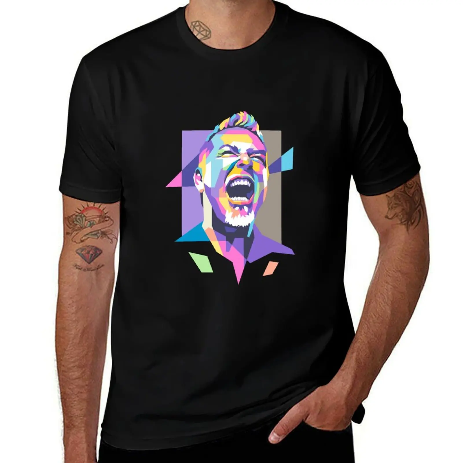 James Hetfield in WPAP T-Shirt customs design your own summer clothes custom shirt designer t shirt men