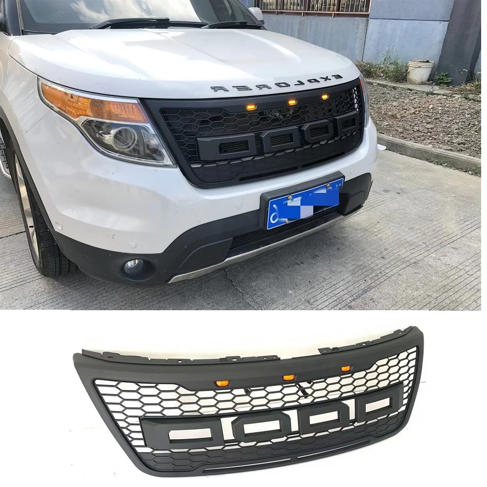 2012 Explorer Abs Grills Fit For Explorer 2013 2014 2015 Racing Grills Mesh Grill Auto Accessories Car Parts