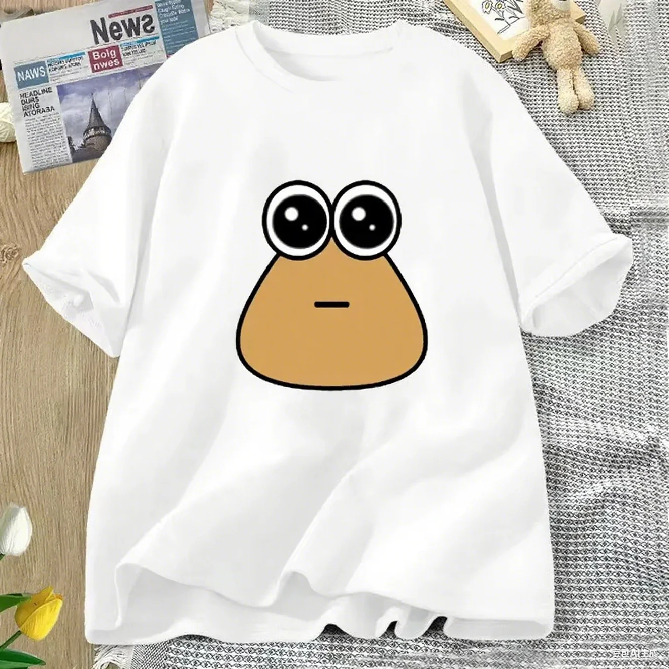 Hungy Pou Uwu Graphic Tees Funny Printed Women's T-shirt Streetwear Tops Tees  Summer Casual Short Sleeved Women's Clothing