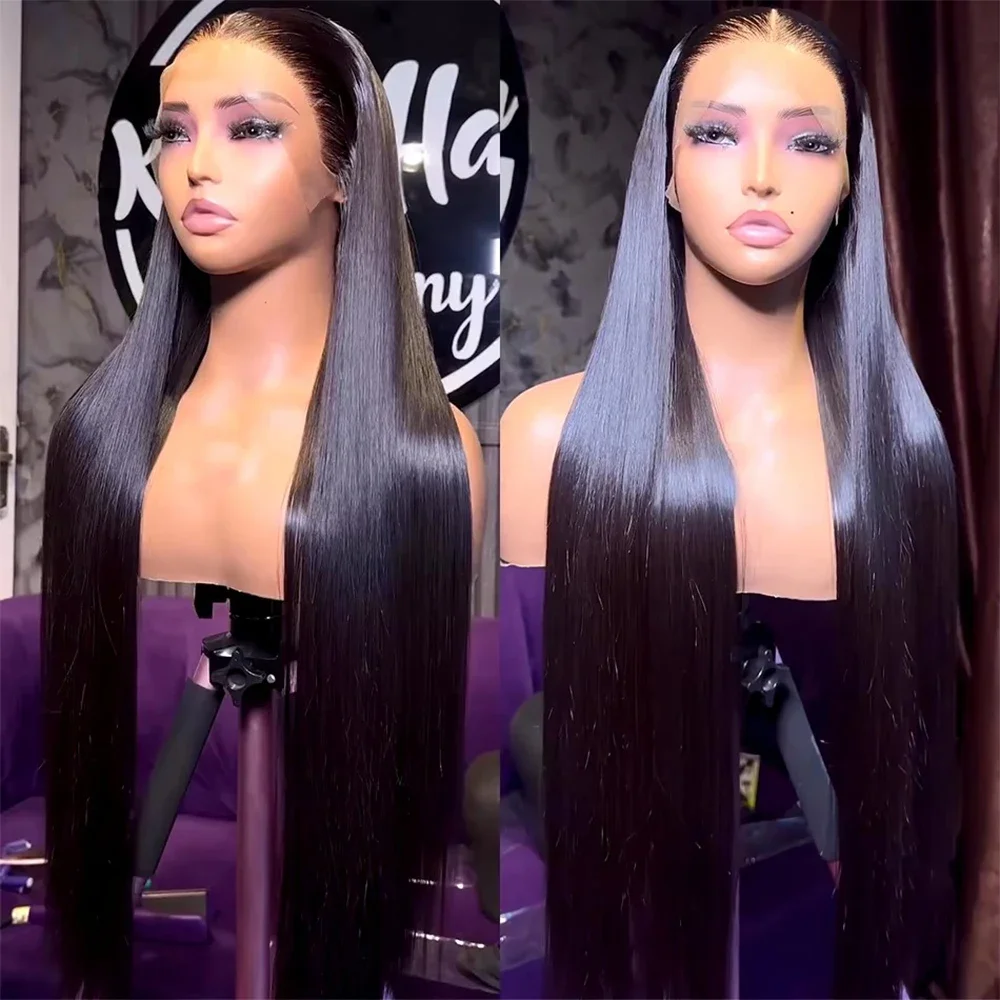 Peruca de Renda Frontal Transparente HD 13x4 13x6, 200 Densidade, Perucas Brasileiras de Renda Frontal 7x6, Perucas com Fechamento de Renda Max sem Cola