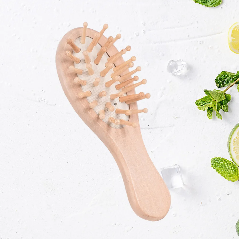 Wooden Massage Comb Natural Beech Scalp Massager for Home Hotel Comfortable Ergonomic Handle Effective Hair
